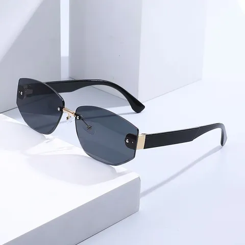Gafas de Sol Rectangulares sin Montura Y2K Para Hombres Mujeres Retro Gafas de Lentes Tenidas sin Montura Gafas de Sol Cuadradas de Moda Vintage para Viajes Fiesta Conducir