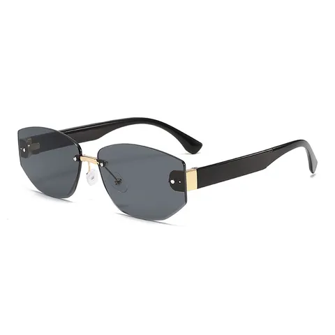 Gafas de Sol Rectangulares sin Montura Y2K Para Hombres Mujeres Retro Gafas de Lentes Tenidas sin Montura Gafas de Sol Cuadradas de Moda Vintage para Viajes Fiesta Conducir