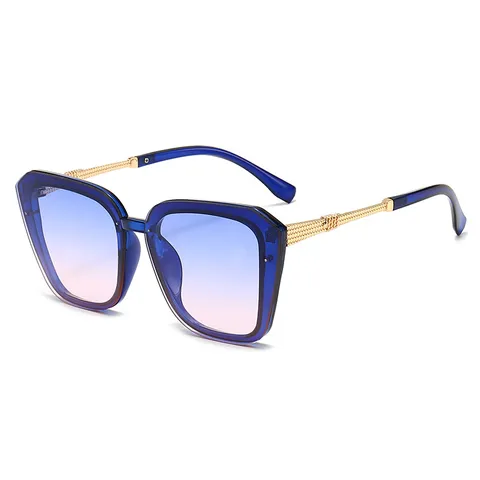 Koreaanse Stijl Groot Montuur Zonnebril Voor Dames Heren Trendy High-End UV400 Bescherming Gradiënt Glazen Zonnebril Voor Buiten Reizen
