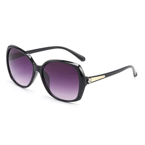 Damen Oversized Retro Sonnenbrille Mode Farbverlauf Gläser Mit Strass Metall Einsatz Bügel UV400 Schutz Reisen Brille