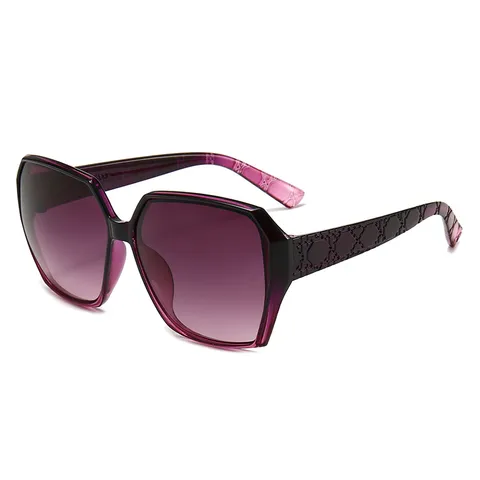 Lunettes de Soleil Carrées Oversize pour Femmes Mode Branches à Motif Matelassé Verres Dégradés UV400