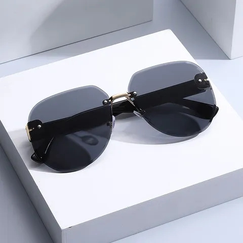 Gafas De Sol Irregulares Sin Marco De Tendencia Para Mujeres Hombres Moda Lente Degradado Ocean Film Gafas De Sol Para Viajes Al Aire Libre