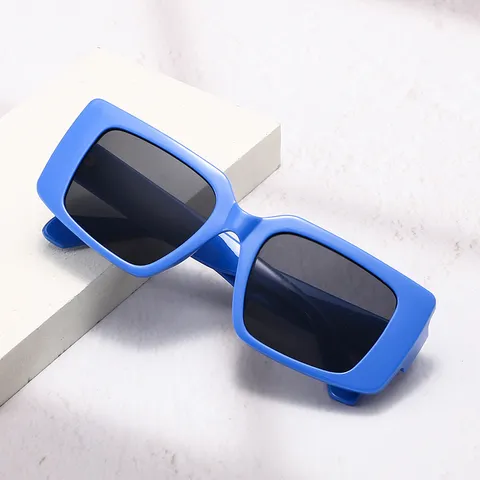 Gafas de Sol Cuadradas Estilo Coreano Moda Tendencia Montura Colorida Protección UV400 Gafas de Sol de Policarbonato para Hombres Mujeres Decoración