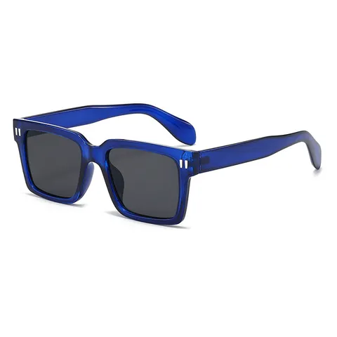 Retro Square Sunglasses For Women Men Fashion Thick Frame Eyewear Trendy Broad Legs Rivet Decoration UV400 Sun Protection Glasses Holiday Casual Accessories