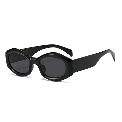 Trendige Unregelmäßige Ovale Kleine Rahmen Gelee Farbe Sonnenbrille Für Herren Damen UV400 Schutz PC AC Material Reisen Party Sonnenbrille