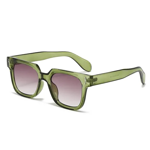 Mode Quadratische Sonnenbrille PC Rahmen AC Gläser Metallscharnier Retro Punk Nieten Brille UV400 Schutz Brillen Unisex