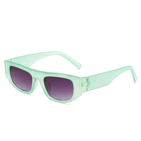 Retro Rechteckige Sonnenbrille Damen Herren Kleiner Rahmen Breiter Bügel UV400 Schutz PC Rahmen AC Linse Mode Outdoor Brillen
