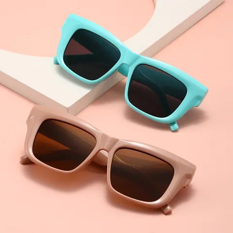 Mode Unregelmäßige Quadratische Rahmen Sonnenbrille Für Damen Herren UV400 Schutz Trendige Dicke Rahmen Brille Outdoor