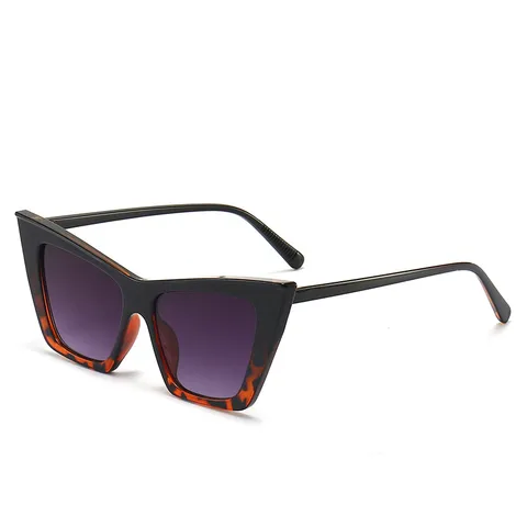 Gafas de Sol de Ojo de Gato Oversize de Moda Montura de PC Lentes de AC Montura Completa Protección UV400 Gafas Cuadradas para Mujeres Hombres