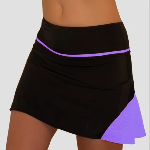 Damen Rüschen Tennis Skort Hohe Taille Sportrock Mit Innenhose Zum Laufen Workout Golf Polyester Sport Minirock
