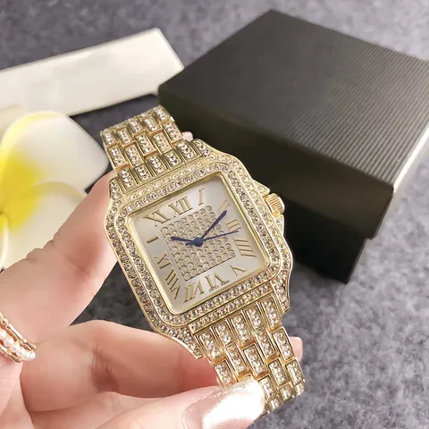 Luxus Damen Quarzuhr Quadratisch Sternenhimmel Zifferblatt Römische Ziffern Stahlband Armbanduhr Mode Casual Dress Watch
