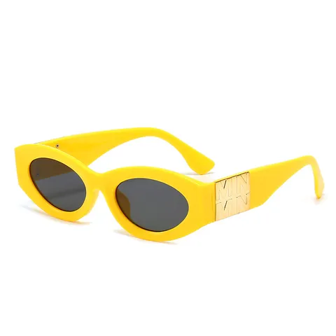 Vintage Kleine Katzenaugen Sonnenbrille Für Damen Herren Trendige Ovale Rahmen UV400 Schutz Sonnenbrille Luxus Metall Dekor Outdoor Brillen
