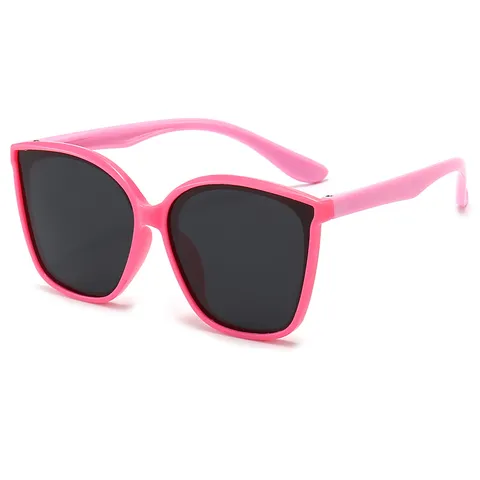 Occhiali da Sole Quadrati alla Moda per Bambini in PC TR90 Montatura Completa Colori a Contrasto Occhiali Polarizzati Carini da Sole