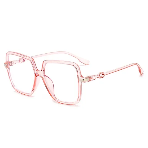 Gafas Planas Cuadradas Oversized de Moda Anti Luz Azul Montatura de PC Gafas Cómodas Lentes Claras para Hombres Mujeres Diario