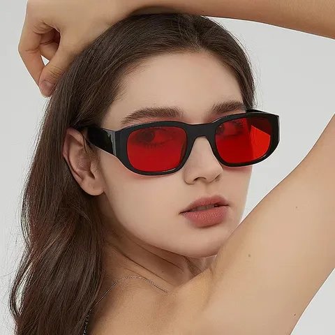 Retro Quadratischer Rahmen Sonnenbrille Für Damen Herren PC Rahmen AC Linse UV400 Mode Dopamin Stil Brillen Reise Sonnenbrille