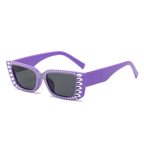 Modische Kleine Eckige Strass Sonnenbrille UV400 Schutz Ozeangläser Retro Katzenaugen Brille Party Brille Für Damen Herren