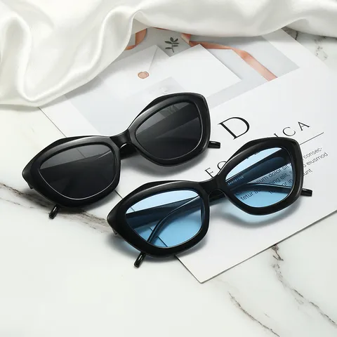 Retro Unregelmäßig Geometrisch Katzenaugen Sonnenbrille Trendige Unisex UV400 Schutz Brille Für Reise Alltag Accessoires