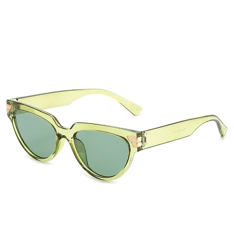 Trendige Katzenaugen Sonnenbrille Für Damen UV400 Schutz Harzrahmen Luxus Metall Dreieck Scharnier Geometrische Brille Outdoor Mode