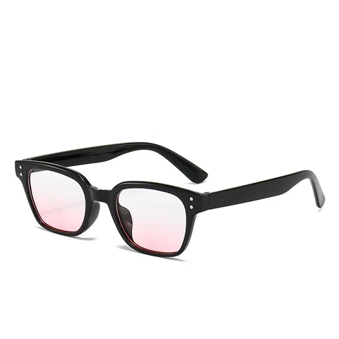 Retro Square Frame Sunglasses With Rice Nail Rivets UV400 Protection For Women Men Beach Holiday Fashion Eyewear Accessories