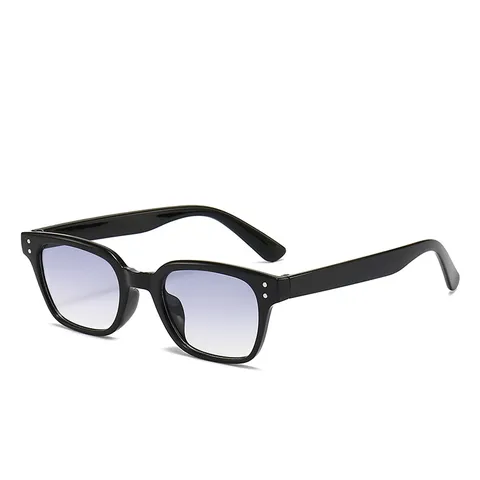 Retro Square Frame Sunglasses With Rice Nail Rivets UV400 Protection For Women Men Beach Holiday Fashion Eyewear Accessories
