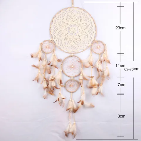 Acchiappasogni Tessuto a Mano Bohemien Appeso a Parete Piuma Campanello di Vento Casa Camera da Letto Decorazione Ornamento