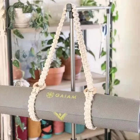 Handmade Woven Yoga Strap Cotton Rope Yoga Mat Carrier Sling Storage Bag Fitness Workout Accessories