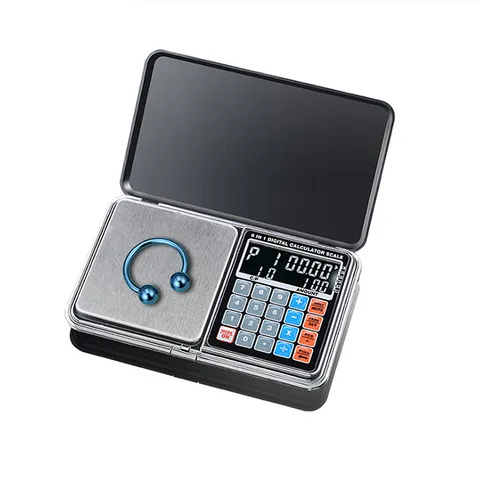 Draagbare Digitale Zakweegschaal Hoge Precisie Sieraden Weegschaal Roestvrij Staal Multifunctionele Elektronische Zakweegschaal Met Rekenmachine