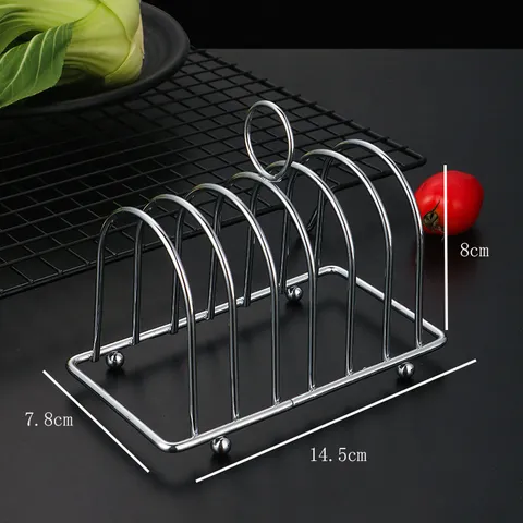 Roestvrij IJzer Toast Brood Rek Multi Sleuf Keuken Ontbijt Brood Snee Standaard Metalen Bakken Rooster Rek
