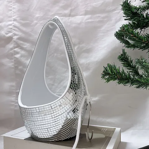 Disco Bal Hangende Bloempot Glas Spiegel Mozaïek Pot Voor Kamerplanten Huisdecoratie Tuin Feest