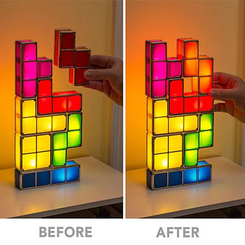 DIY Tetris Nachtlicht Bunte Stapelpuzzle LED Verriegelung Block Lampe Kreative Schlafzimmer Dekor Nachtlicht Geschenk