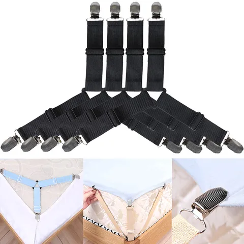 Verstellbare Elastische Bettlaken Halterung Spanngummis Matratzenhalter Gurte Eckenhalter Antirutsch Bettlaken Klips