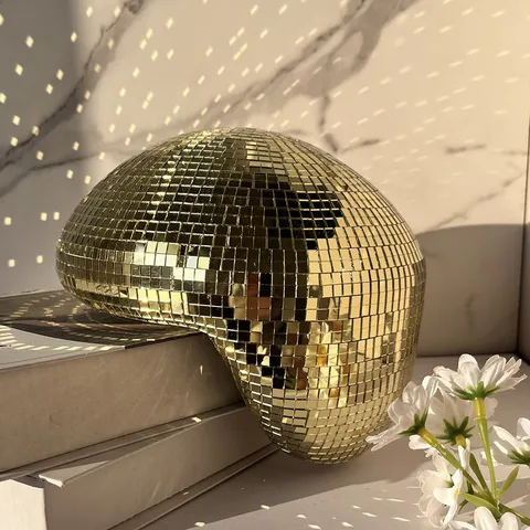 Disco Spiegelbal Smeltende Vorm Glas Ambacht Huisdecoratie Tafel Ornament Creatieve Reflecterende Kunst Sculptuur