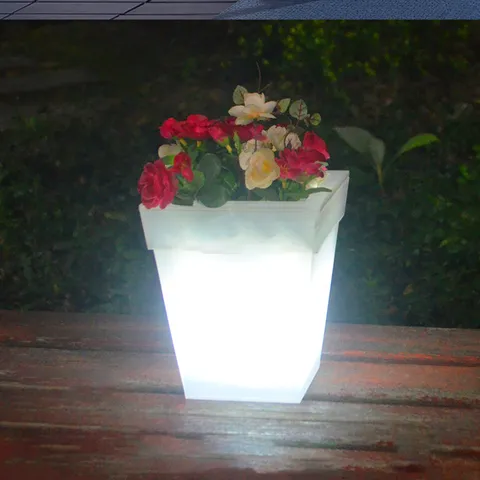 Solar Powered LED Flower Pot Light Waterproof Outdoor Garden Lawn Yard Decorative Landscape Lamp White