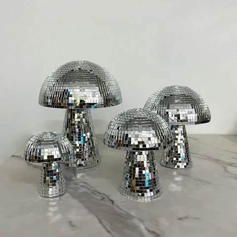 Στολίδι Μανιτάρι Disco Ball Μωσαϊκό από Γυαλί Καθρέφτη Ρετρό Διακόσμηση Μανιταριού για Σπίτι Δωμάτιο Πάρτι Τραπέζι