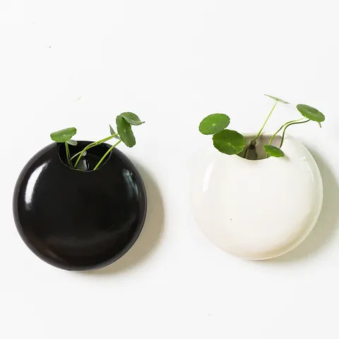 Ceramic Wall Hanging Planter Creative Hydroponic Flower Pot Minimalist Modern Wall Decor For Indoor Home Garden