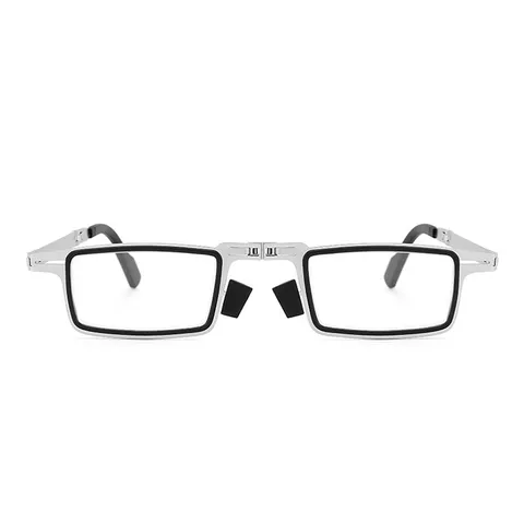 Tragbare Faltbare Anti-Blaulicht-Lesebrille Herren Damen Retro Metallrahmen Leichter Strahlenschutz Lesebrille
