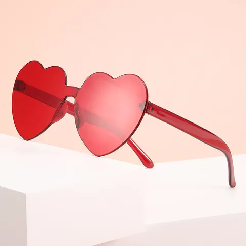 Rimless Heart Sunglasses For Kids Fashionable Heart Shaped Sun Glasses For Children Boys Girls Party Styling Accessories