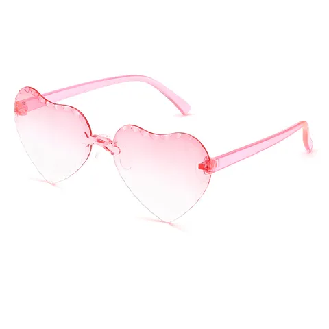 Occhiali da Sole Senza Montatura a Forma di Cuore per Bambini Occhiali da Sole Colorati con Bordo Tagliato per Ragazzi e Ragazze