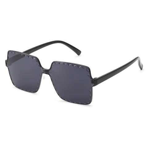 Lunettes de Soleil Monobloc Sans Monture pour Enfants Tendance Bord Coupé Carrées Couleurs Bonbon pour Enfants Mode Élégante