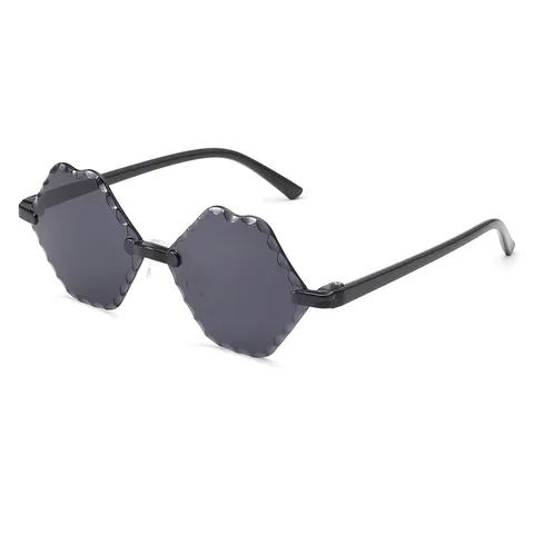 Kids Rimless Polygon Sunglasses Candy Colors Fashion Gradient Wavy Cut Edge Glasses For Children Street Outdoor Eyewear