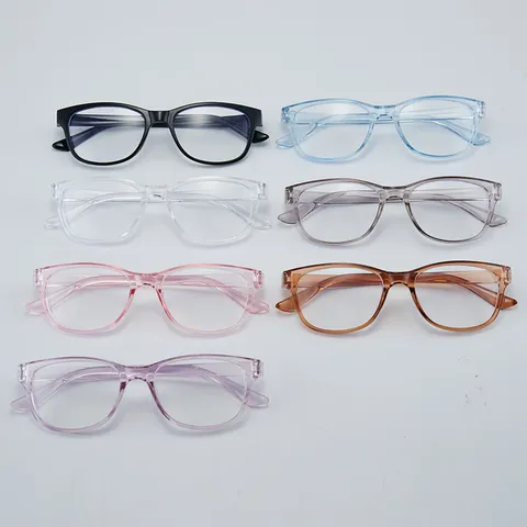 Marco de Gafas Ovaladas de Moda Coreana para Mujeres Hombres Gafas Sin Graduación Anti-Luz Azul Marco de PC Transparente