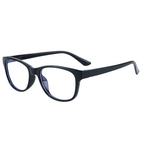 Marco de Gafas Ovaladas de Moda Coreana para Mujeres Hombres Gafas Sin Graduación Anti-Luz Azul Marco de PC Transparente