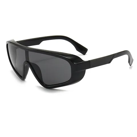 Moda Tendencia Montura Grande Gafas de Sol A Prueba de Viento de Una Pieza Mujeres Retro Personalidad Espejo Colorido Gafas de Sol UV400