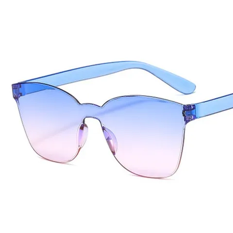 Fashion Rimless One Piece Shield Sunglasses For Men Women Wrap Around Sport Shades PC Frame Sunglasses UV400 Protection