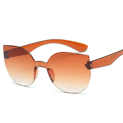 Randlose Einteilige Wrap Sonnenbrille Für Damen Herren Verlauf Linse Y2K Mode Brillen Trendige Süßigkeitenfarbe UV Schutz Brille
