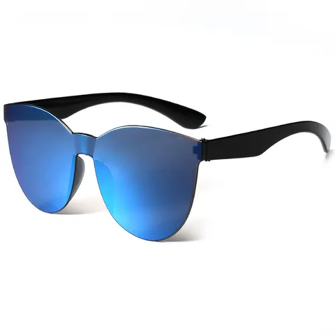 Gafas de Sol de Moda de Color Caramelo Transparente Jelly de Una Pieza Sin Montura Protección UV Gafas Tendencia Hombres Mujeres