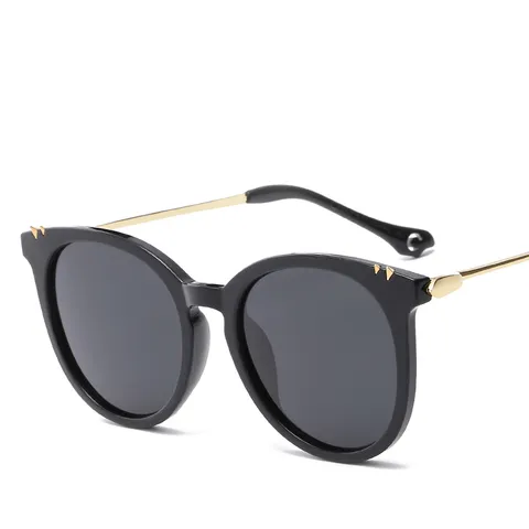 Vintage Gepolariseerde Ronde Zonnebril Voor Dames Heren Metalen Klinknagel TAC Lens UV400 Trendy Oversized Zonnebril
