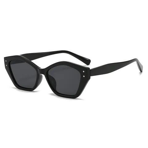 Vintage Polygon Sonnenbrille Für Herren Damen Geometrischer PC Rahmen AC Gläser UV400 Sonnenschutz Trendige Lässige Brille Mit Metallnieten