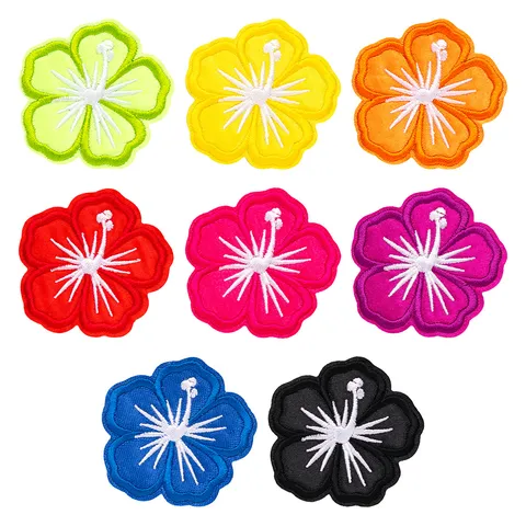 Parches de Bordado de Computadora Floral Multicolor Termoadhesivos Aplique de Ropa DIY