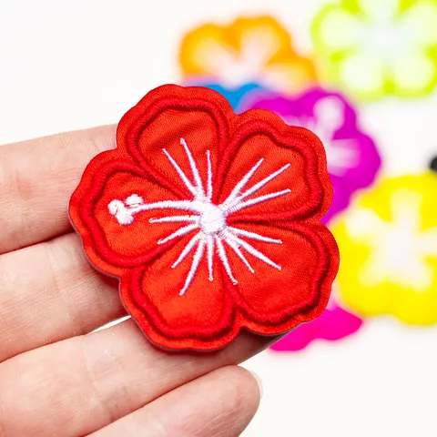 Parches de Bordado de Computadora Floral Multicolor Termoadhesivos Aplique de Ropa DIY